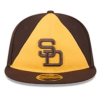 Casquette ajustable New Era marron/doré 9FIFTY pour homme, motif rétro du Temple de la renommée baseball des Padres San Diego