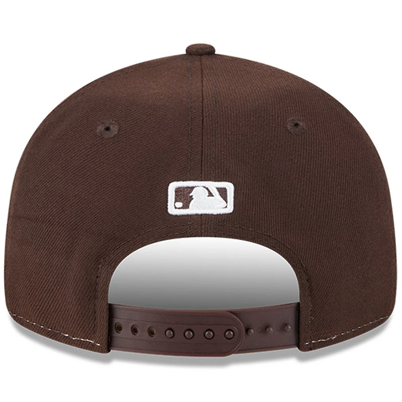 Casquette ajustable New Era marron/doré 9FIFTY pour homme, motif rétro du Temple de la renommée baseball des Padres San Diego