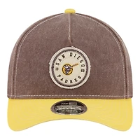 Casquette ajustable New Era marron/or San Diego Padres en feutre M-Crown 9FORTY pour homme