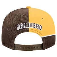 Casquette Snapback en velours côtelé rétro San Diego Padres marron/doré New Era pour homme