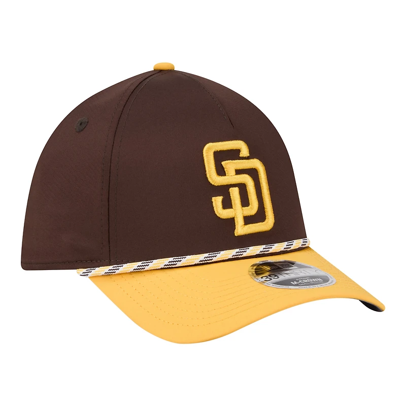 Men's New Era Brown/Gold San Diego Padres Rope M-Crown A-Frame 39THIRTY Flex Hat