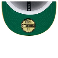 Casquette ajustée New Era 59FIFTY en satin marron/doré pour homme des Padres de San Diego