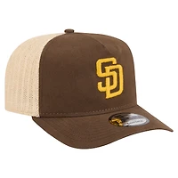 Men's New Era  Brown/Natural San Diego Padres Grained 9FIFTY A-Frame Trucker Adjustable Hat