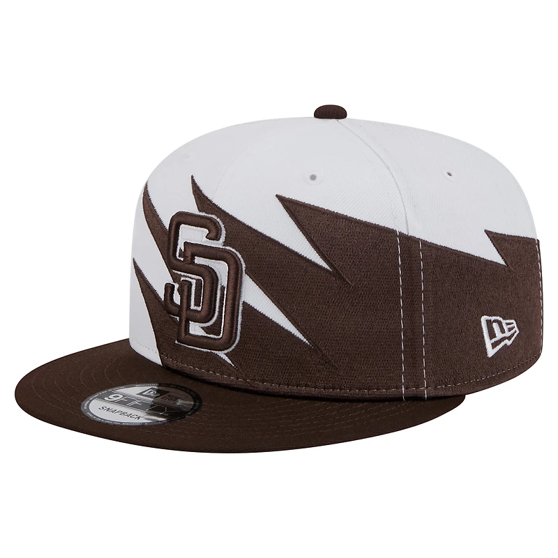 Casquette Snapback Jagged 9FIFTY marron/blanc pour homme de New Era des San Diego Padres