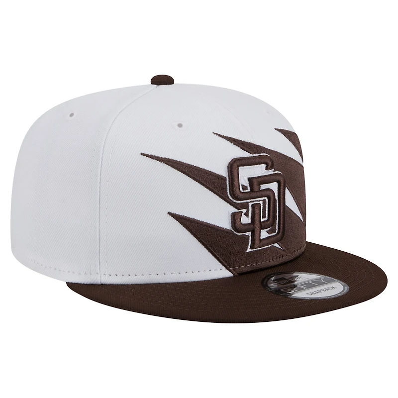 Casquette Snapback Jagged 9FIFTY marron/blanc pour homme de New Era des San Diego Padres