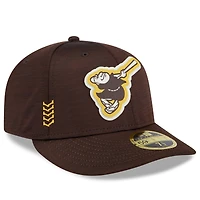 Casquette ajustée 59FIFTY marron New Era pour hommes des San Diego Padres 2024 Clubhouse Low Profile