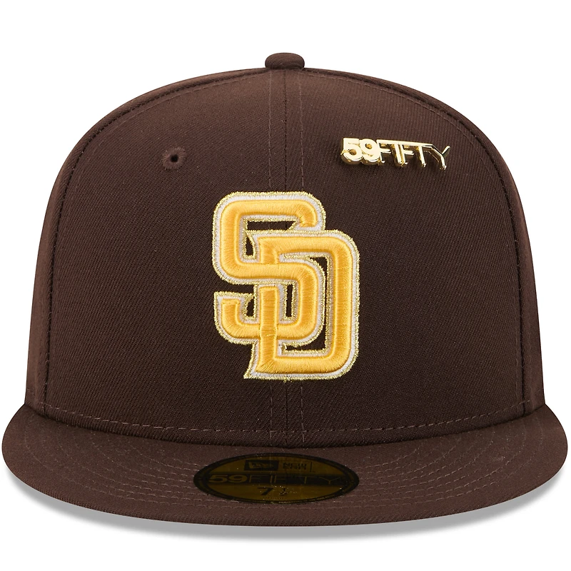Casquette ajustée 59FIFTY Day 2025 marron New Era pour homme des Padres de San Diego avec épingles