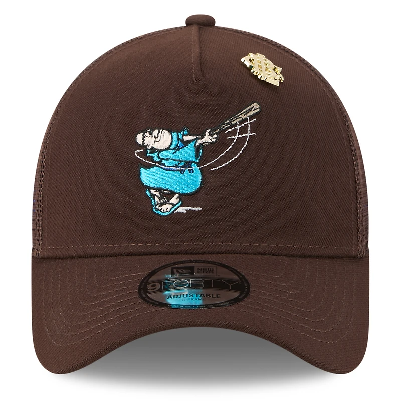 Casquette camionneur ajustable 9FORTY de la Big League Chew des Padres de San Diego de New Era pour homme, marron, 2025