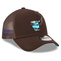 Men's New Era  Brown San Diego Padres 2025 Big League Chew A-Frame 9FORTY Adjustable Trucker Hat