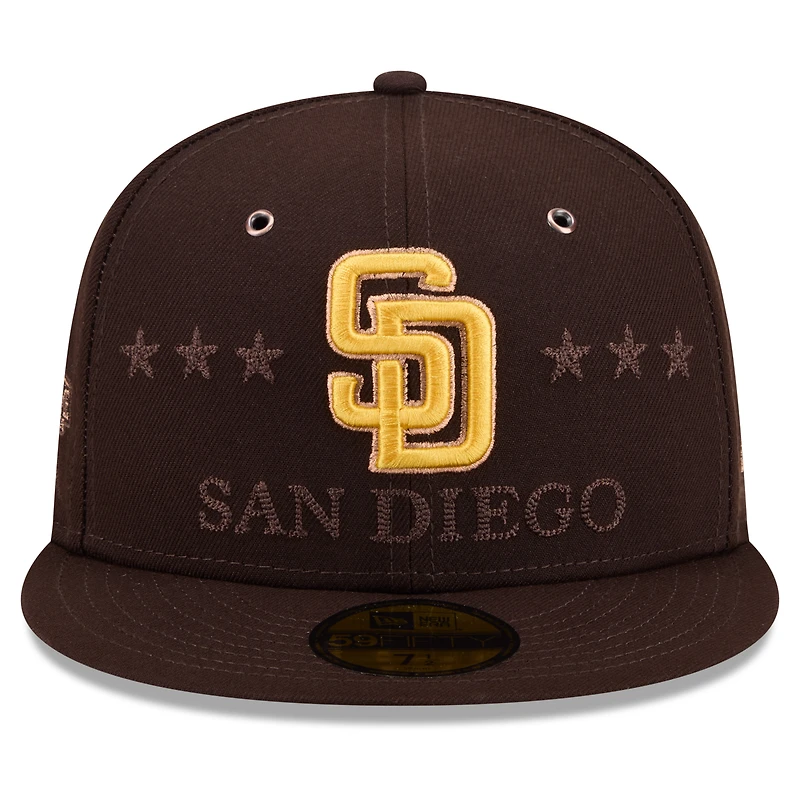 Casquette ajustée New Era marron pour homme, San Diego Padres, match des étoiles de la MLB 2026, modèle 59FIFTY