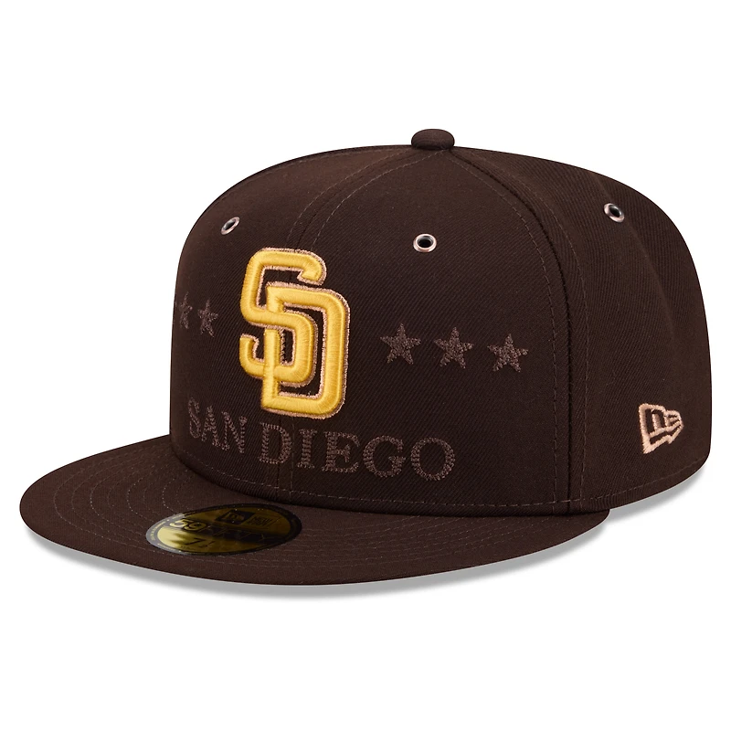 Casquette ajustée New Era marron pour homme, San Diego Padres, match des étoiles de la MLB 2026, modèle 59FIFTY
