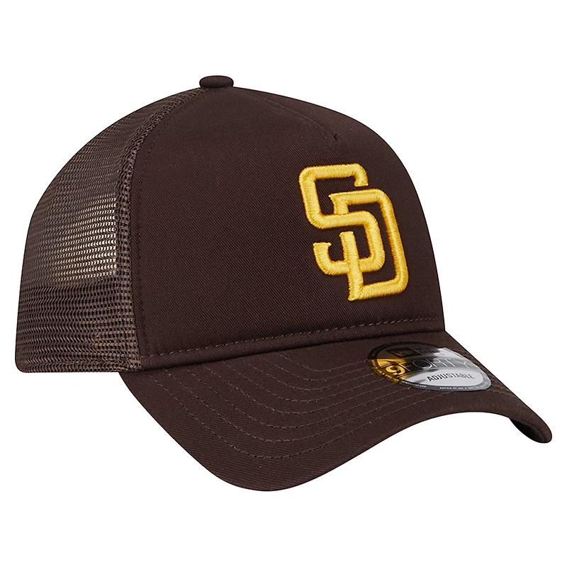 Men's New Era Brown San Diego Padres 9FORTY A-Frame Trucker Adjustable Hat