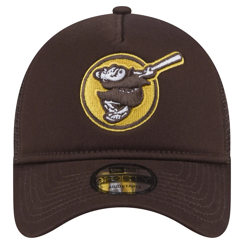 Casquette ajustable A-Frame Trucker 9FORTY San Diego Padres marron New Era pour homme