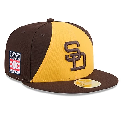 Casquette ajustée 59FIFTY marron New Era pour homme, modèle Temple de la renommée du baseball des Padres San Diego