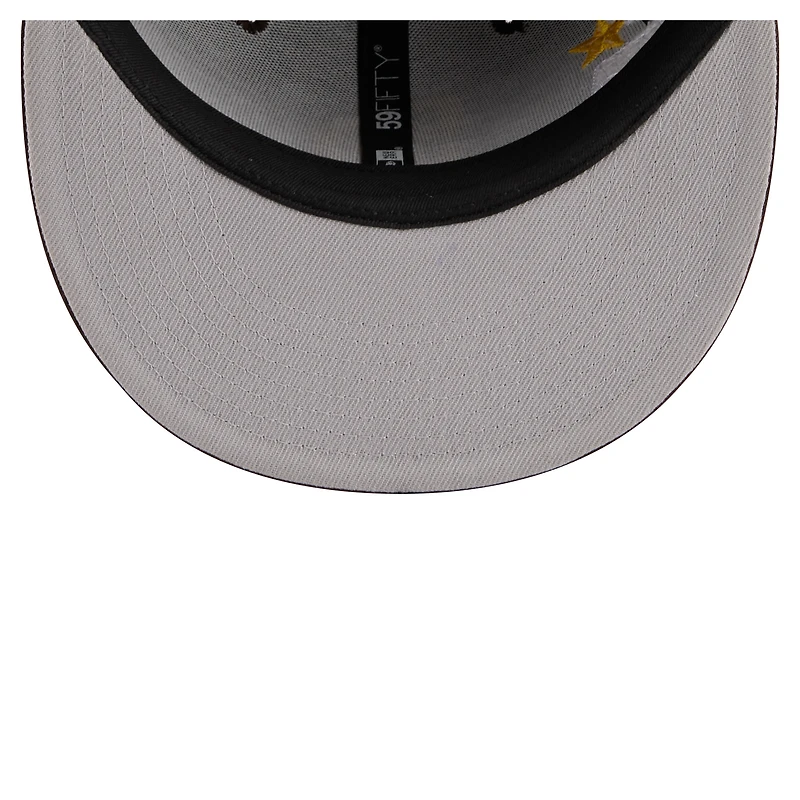 Casquette ajustée New Era 59FIFTY marron pour homme, avec écusson des Padres de San Diego.