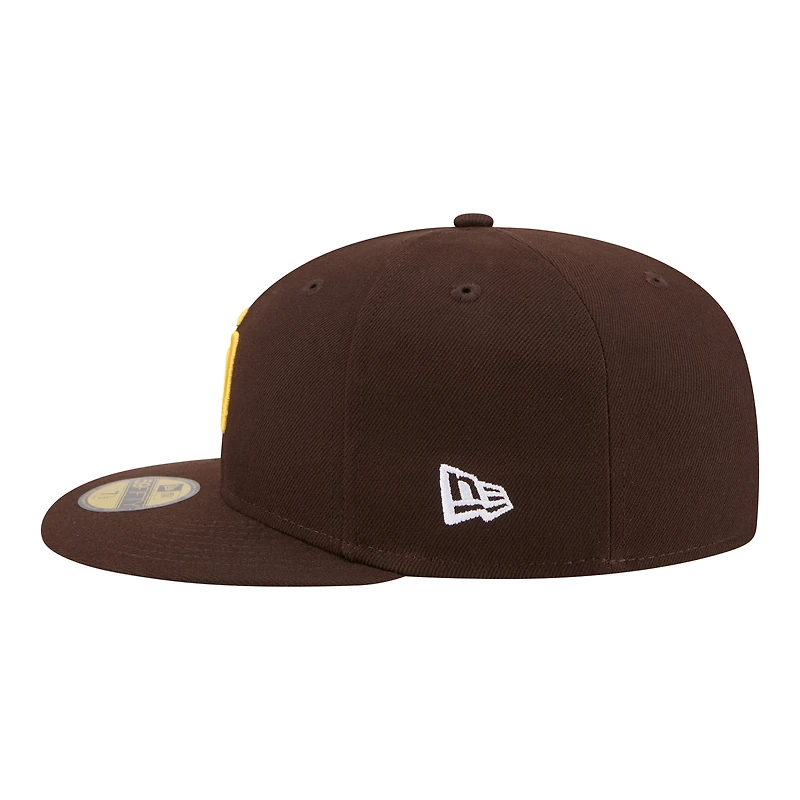 Casquette ajustée New Era 59FIFTY marron pour homme, avec écusson des Padres de San Diego.