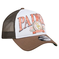 Casquette camionneur ajustable New Era marron San Diego Padres 9FORTY A-Frame pour homme