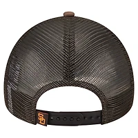 Casquette camionneur ajustable New Era marron San Diego Padres 9FORTY A-Frame pour homme
