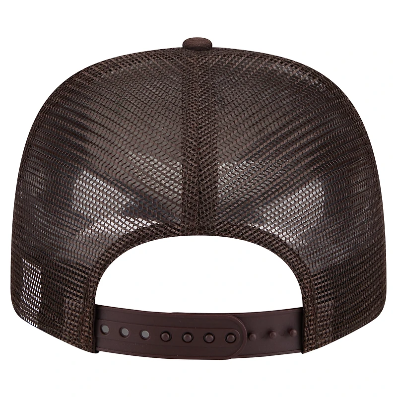 Casquette extensible à bouton-pression New Era marron pour homme avec drapeau des Padres de San Diego 9SEVENTY