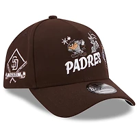 Casquette ajustable New Era marron San Diego Padres Looney Tunes A-Frame 9FORTY pour homme