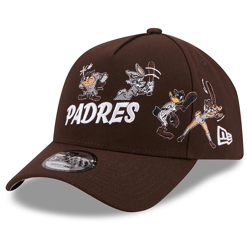 Men's New Era Brown San Diego Padres Looney Tunes A-Frame 9FORTY Adjustable Hat