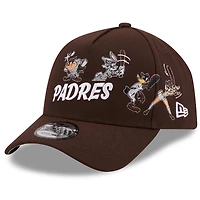 Men's New Era Brown San Diego Padres Looney Tunes A-Frame 9FORTY Adjustable Hat