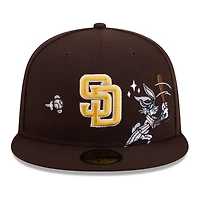 Men's New Era Brown San Diego Padres Looney Tunes Bugs Bunny 59FIFTY Fitted Hat