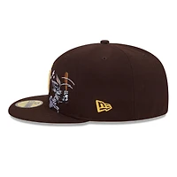 Casquette ajustée New Era 59FIFTY marron pour homme, San Diego Padres, Looney Tunes Bugs Bunny