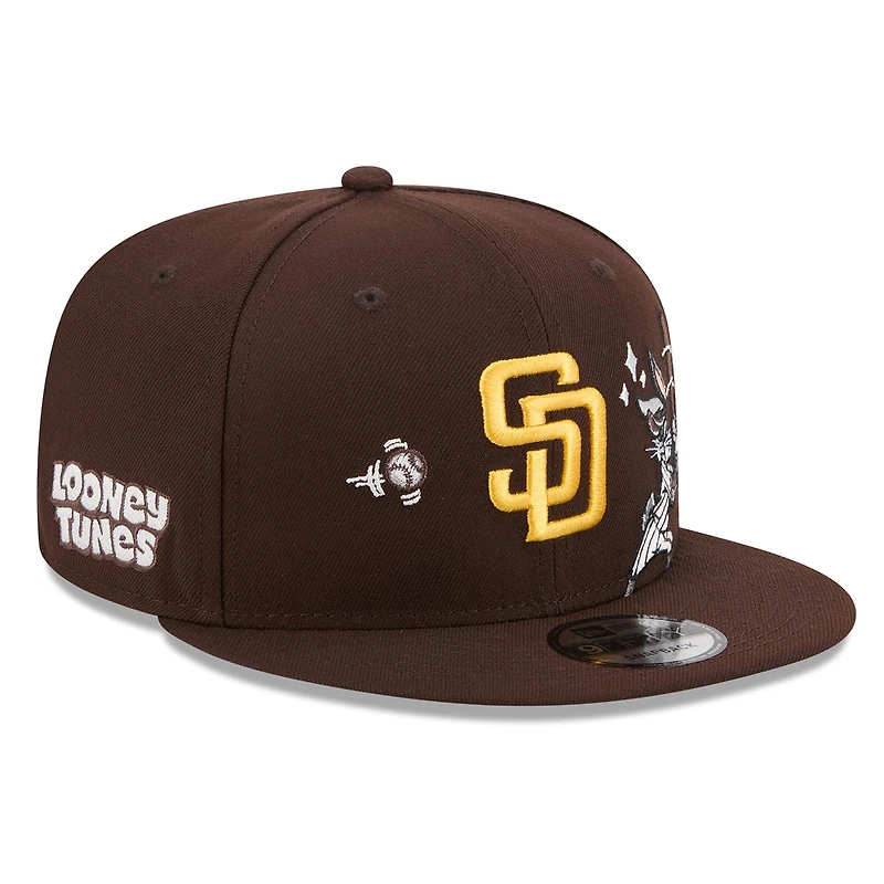Men's New Era Brown San Diego Padres Looney Tunes Bugs Bunny 9FIFTY Snapback Hat