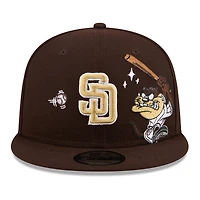 Casquette snapback New Era marron San Diego Padres Looney Tunes Diable de Tasmanie 9FIFTY pour homme