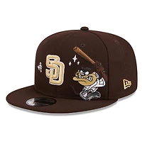 Casquette snapback New Era marron San Diego Padres Looney Tunes Diable de Tasmanie 9FIFTY pour homme