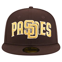Casquette ajustée Overlap 59FIFTY marron San Diego Padres New Era pour homme