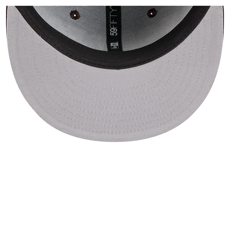 Casquette ajustée Overlap 59FIFTY marron San Diego Padres New Era pour homme