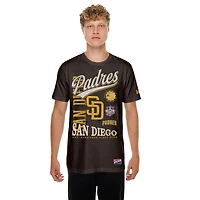 T-shirt New Era marron pour homme, style rétro oversize, à l'effigie des Padres de San Diego