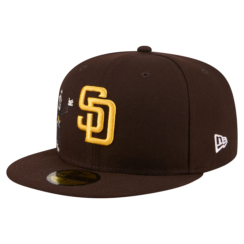 Men's New Era Brown San Diego Padres Run Mascot 59FIFTY Fitted Hat