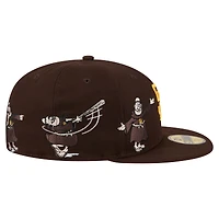 Men's New Era Brown San Diego Padres Run Mascot 59FIFTY Fitted Hat
