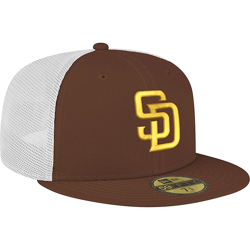 Casquette camionneur ajustée 59FIFTY marron San Diego Padres de New Era pour homme
