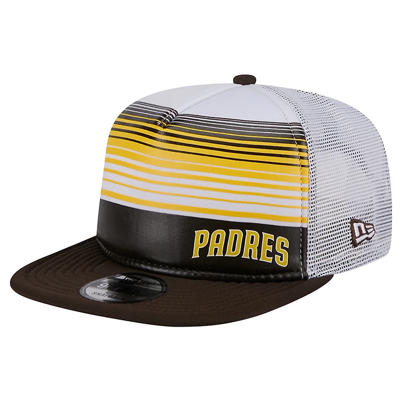Casquette snapback A-Frame Trucker Team Horizon 9FIFTY marron San Diego Padres de New Era pour homme