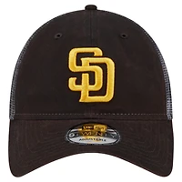 Casquette réglable marron San Diego Padres Team Slick Trucker 9TWENTY New Era pour hommes
