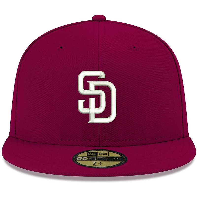 Casquette ajustée 59FIFTY Cardinal San Diego Padres blanche pour homme New Era