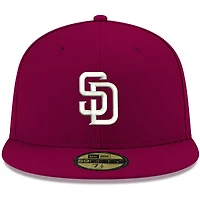Casquette ajustée 59FIFTY Cardinal San Diego Padres blanche pour homme New Era