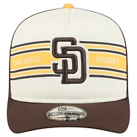 Casquette snapback A-Frame 9FIFTY Trucker pour homme New Era crème/marron des Padres de San Diego