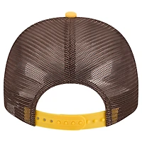 Men's New Era Cream/Brown San Diego Padres Banner A-Frame 9FIFTY Trucker Snapback Hat