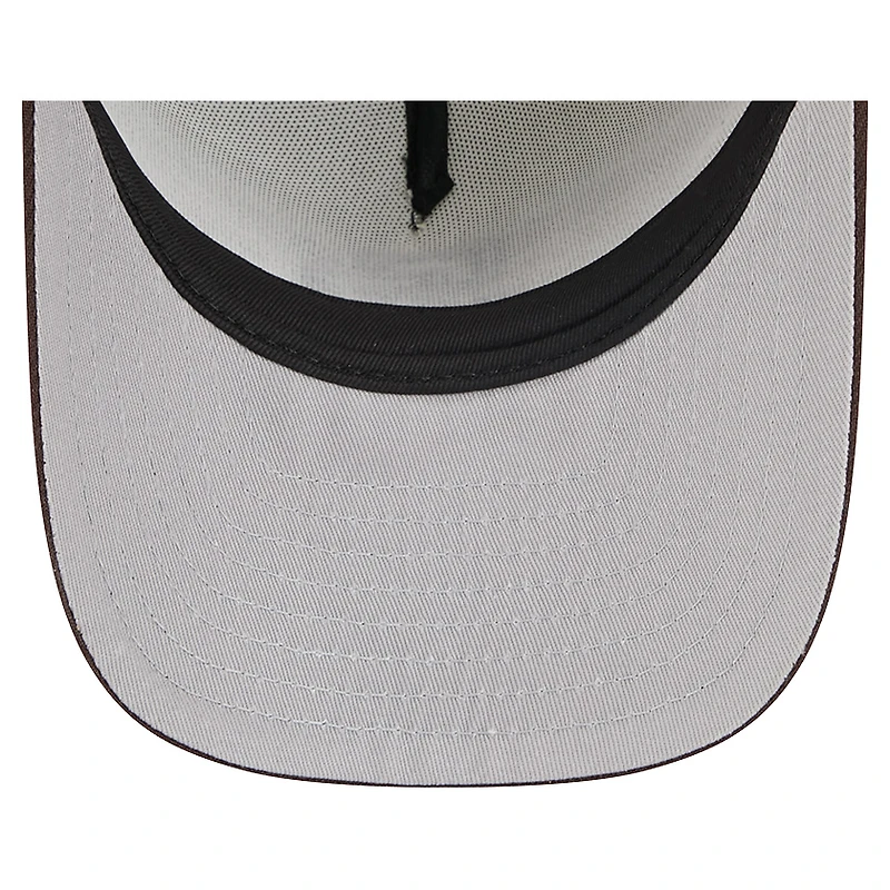Men's New Era Cream/Brown San Diego Padres Banner A-Frame 9FIFTY Trucker Snapback Hat