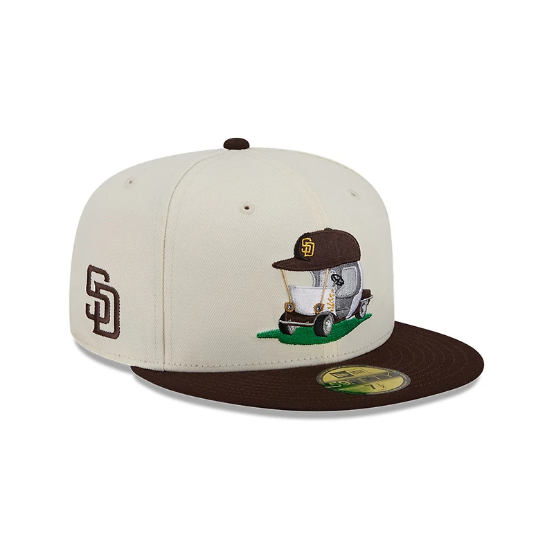 Casquette ajustée New Era crème/marron San Diego Padres Bullpen Cart 59FIFTY pour homme