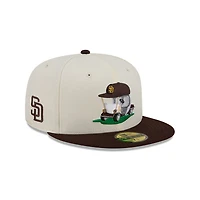 Casquette ajustée New Era crème/marron San Diego Padres Bullpen Cart 59FIFTY pour homme