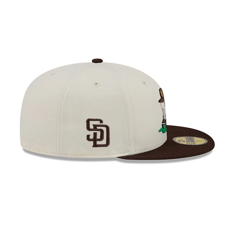 Men's New Era Cream/Brown San Diego Padres Bullpen Cart 59FIFTY Fitted Hat