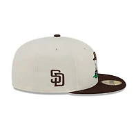 Men's New Era  Cream/Brown San Diego Padres Bullpen Cart 59FIFTY Fitted Hat