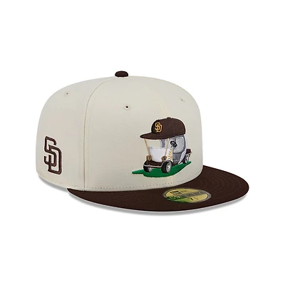 Casquette ajustée New Era crème/marron San Diego Padres Bullpen Cart 59FIFTY pour homme