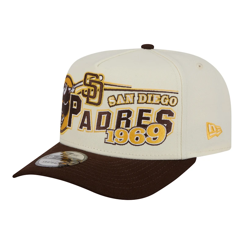 Men's New Era  Cream/Brown San Diego Padres Classic A-Frame 9FIFTY Snapback Hat